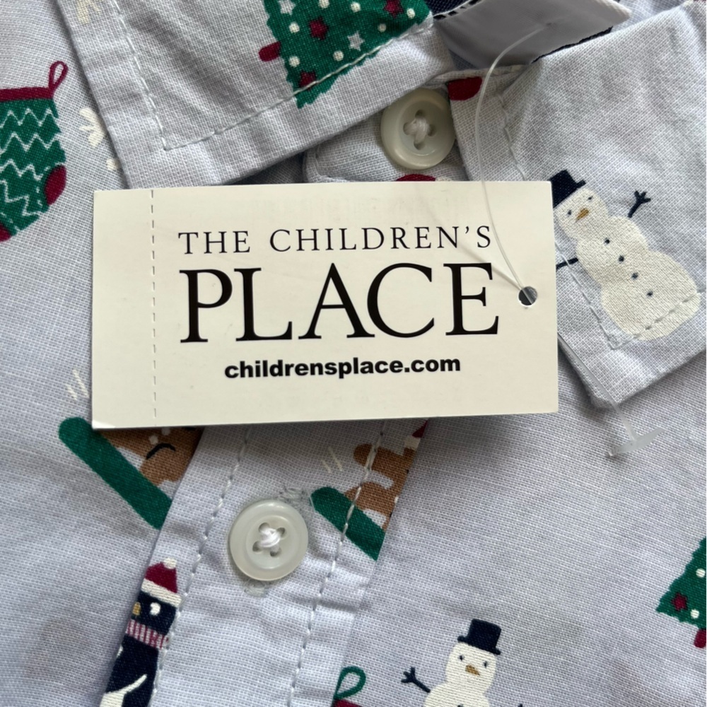 The Childen's Place Boys Long Sleeve Christmas Dress Shirt, Size 16, XXL - Picture 7 of 9